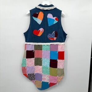 Vintage Quilted Patchwork Vest Top Shirt Size 3X Double Knit Upcycled Boho Artsy